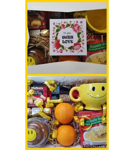 Get well Bundle. An arrangement by Avenue Flowers and Gifts.