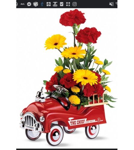 Fire Engines Bouquet. An arrangement by Avenue Flowers and Gifts.