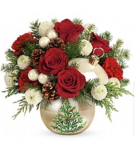 Champagne Pearl Ornament. An arrangement by Avenue Flowers and Gifts.