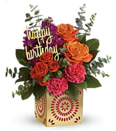 Golden Birthday. An arrangement by Avenue Flowers and Gifts.