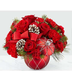 Beautiful Red Christmas Ornament. An arrangement by Avenue Flowers and Gifts.