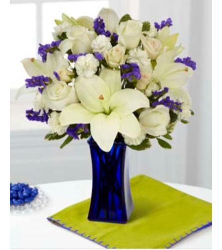 Heavenly Sapphire. An arrangement by Avenue Flowers and Gifts.