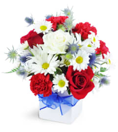 Red, White, and True. An arrangement by Avenue Flowers and Gifts.