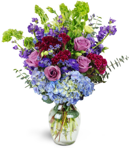European Terrace™ - Deluxe. An arrangement by Avenue Flowers and Gifts. A lavish mix of roses, lisianthus, and hydrangea - this captivating...
