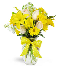 Smile a Mile Daisy Vase™. An arrangement by Avenue Flowers and Gifts.