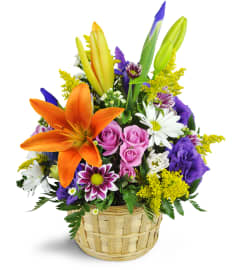 Ode to Springtime Basket™. An arrangement by Avenue Flowers and Gifts.