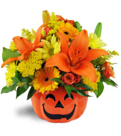 Jack O'Lovely Vase™. An arrangement by Avenue Flowers and Gifts.
