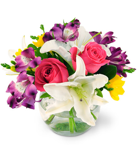 Special Day Bouquet. An arrangement by Avenue Flowers and Gifts. Pink roses, alstroemeria, freesia, and lilies are cheerfully arranged with your...