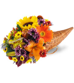 Harvest Cornucopia™ for Fall. An arrangement by Avenue Flowers and Gifts.