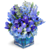 Paint the Sky™ - Premium. An arrangement by Avenue Flowers and Gifts. Delphinium, iris, balloon flowers, and more are artistically arranged in...