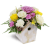 Birdhouse of Blooms - Premium. An arrangement by Avenue Flowers and Gifts. Delight them with an arrangement of roses, carnations, and more in a...