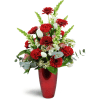 Colors of Love Vase™ - Deluxe. An arrangement by Avenue Flowers and Gifts. Red carnations, red mini Gerbera daisies, white tulips, and white...