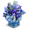 Paint the Sky™ - Standard. An arrangement by Avenue Flowers and Gifts. Delphinium, iris, balloon flowers, and more are artistically arranged in...
