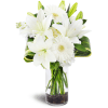 Inspired Blooms™ - Premium. An arrangement by Avenue Flowers and Gifts. White lilies, white hydrangea, and white spray roses are accented with...