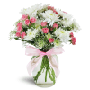 Little Sweetheart - Standard. An arrangement by Avenue Flowers and Gifts. Pink spray roses, white chrysanthemums, and baby's breath are expertly...