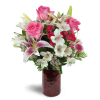 Classic Love Bouquet™ - Standard. An arrangement by Avenue Flowers and Gifts. Overflowing with pink roses, Stargazer lilies, Peruvian lilies,...