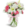 Little Sweetheart - Premium. An arrangement by Avenue Flowers and Gifts. Pink spray roses, white chrysanthemums, and baby's breath are expertly...